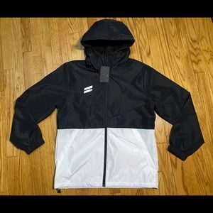 Hurley Men's Exist POLY FULL ZIP WINDBREAKER Black & White sz M New…